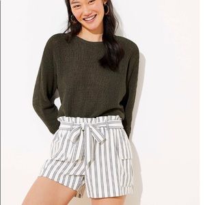 NWT Loft tie waist cargo shorts size XS